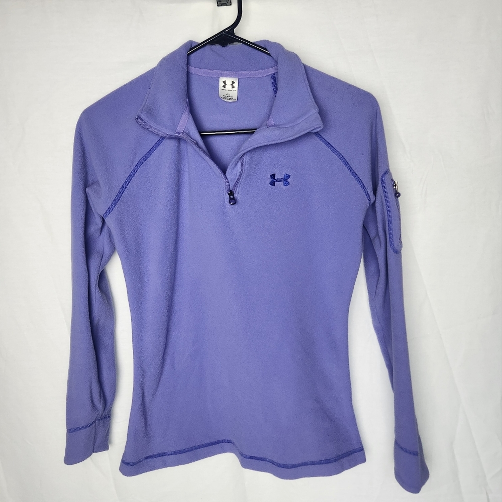 Women’s X-Small Underarmour Quarter Zip Mock Neck Fleece Pullover Sweat Shirt